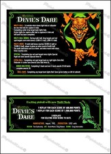 Gottlieb Devil's Dare 1982 Cartes Instructions Flipper Pinball FRENCH BLACK