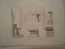 Planche gravure mobilier d'église autel Chapelle St Denis 