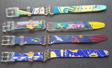 Lot de 4 Bracelets de montre silicone Swatch fantaisie 12 mm