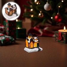  Maison de village de Noël illuminée : mini-maison en résine – figurine