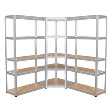 3 étagères XXL spécial angle garage - Hauteur 2m20 - Set étagères de coin charge