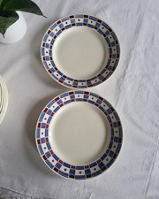 2 Assiettes Plates en faïence