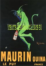 Pub alcool - Maurin quina - Le Puy 43 - diable vert  - affiche plastifiée 