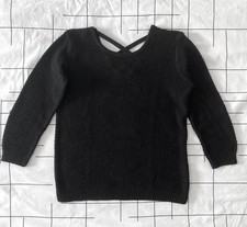 Pull fille noir en maille avec fils argentés Taille 12 ans