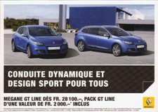 Catalogue brochure publicite prospectus RENAULT MEGANE 3 GT Line (03/2012-CH)