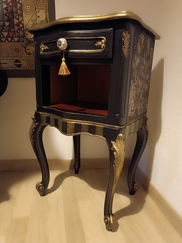 Table chevet relookée - table,