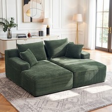 80" Green Double Chaise