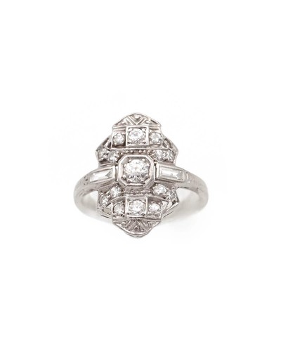Bague art deco diamants - deco, 0.74