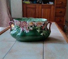 PETITE JARDINIERE de KELLER et GUERIN  pour ST CLEMENT à DECOR FLORAL Long=26cm