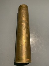 douille obus WW1 Décorée Fleurs GCD