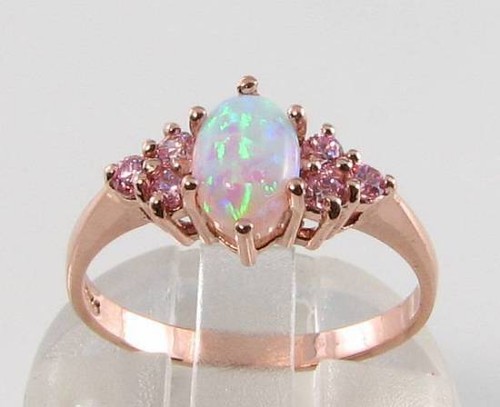 9ct bague argent or rose - 9k,