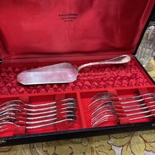 service a gateau pelle a tarte & 12 fourchettes metal argenté st LXVI