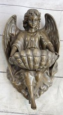 Décor Mural Vintage En Bronze Et Laiton De Putti CHERUB Ange À Vendre