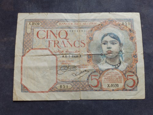 Algérie francs 1926 ref - 5,