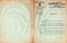 AUBERVILLIERS (93) USINE d'HUILES GRAISSES Kervoline "QUERVEL" Tract Tarifs 1934