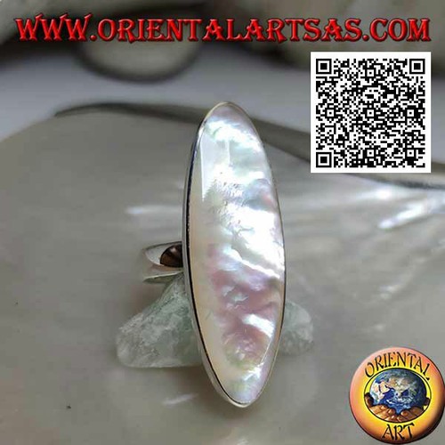 Bague argent 925 nacre - argent,
