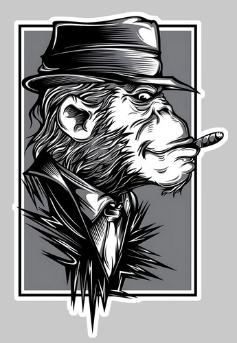 Smoking monkey singe mafia - monkey,