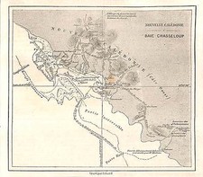 NOUVELLE-CAL144DONIE / CARTE BAIE DE CHASSELOUP / GRAVURE ENGRAVING 1868