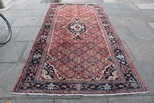 Vintage Main Fabriqué Traditionnel Oriental Laine Délavé Rouge Longueur Tapis