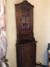 meuble angle ancien bon état avec vitrine et étagère