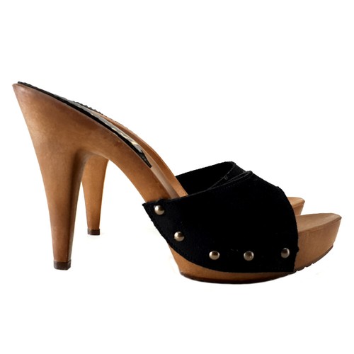 Mules noires base mou - mules,