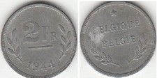 Belgique Monnaie 2 francs 1944