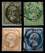 Groupe NAPOLÉON dentelés 19 à 22, Oblitérés = Cote 74 € / Lot Classiques France