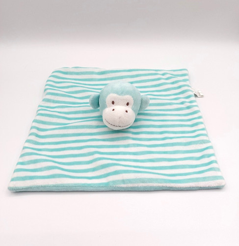 Doudou plat singe bleu - , blanc