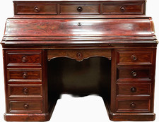 bureau Napoléon III à caissons et gradins en placage palissandre. XIX siècle .