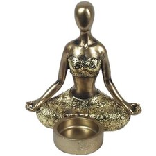 Porte-bougie statuette yoga méditation