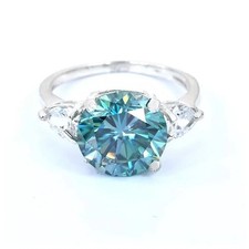 5 CT Bleu Traitée Bague