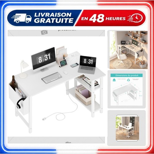 Bureau ordinateur blanc l - d'ordinateur,