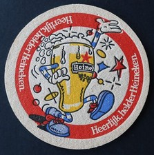 Ancien sous-bock bière HEINEKEN Heerlijk Helder verre coaster 25