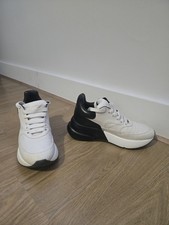 Alexander McQueen White/Black Leather and Suede Oversized Sneakers Size 39