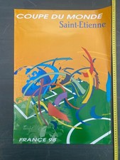 Affiche Football St Etienne Ville d'acceuil France 1998 Coupe du Monde