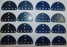 16 x PLAQUE SEMI-CIRCULAIRE BLEU OR réf 214 . MECCANO ANNEES 37/54 BOITE 2a à 10