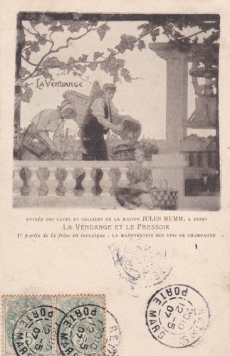 Cpa reims vendange et le - cpa, 51