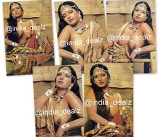 5 x Photo nue couleur photographie nue Inde femme aux gros seins modèle...