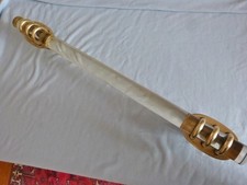 Ancienne grande poignée de porte Art  Déco verre bronze 60 cm  2,634kg  1930-40