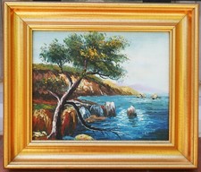 tableau : arbre en bord de mer