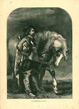 Gravure ancienne le trompette 1886 issue livre merveilles art moderne