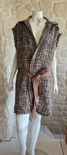 Veste tweed sans manches