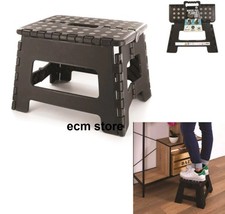 Marche Pied Pliable Noir 22 x 22 x 29 cm antidérapante Poignée intégrée /CMP