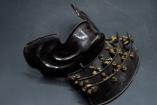 Véritable masque d'armure de samouraï ancien d'époque MENPO Edo fabriqué au J...