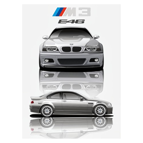 Affiche voiture bmw e46 - voiture, m3
