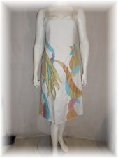 F - Robe d'Eté Fantaisie Blanche ... Pastel Broderies Leslie Monte Carlo T 42