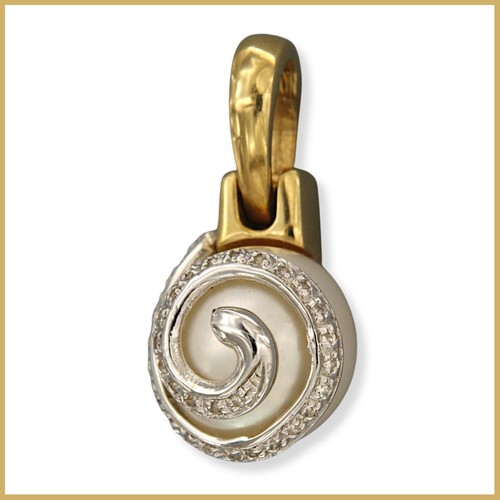 Pendentif jaune blanc - jaune, 18