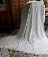Plaid Dessus Couvre Lit Genre boutis Linge Textiles Ancien Blanc Coton 230 x 240
