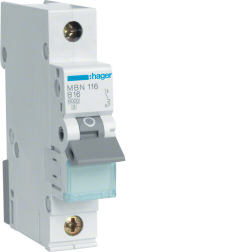 Hager disjoncteur mbn116 16a - disjoncteur,