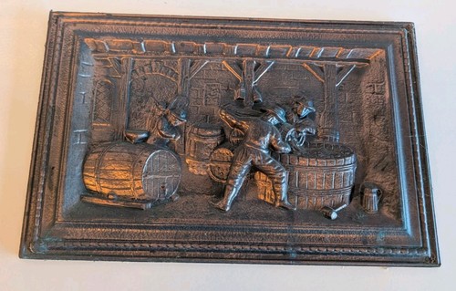 Bas relief cuivre scène - bas-relief,